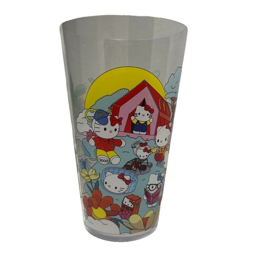 McDonald’s 2024 Collectors Edition Cup Hello Kitty & Snoopy Clear Some Scratches